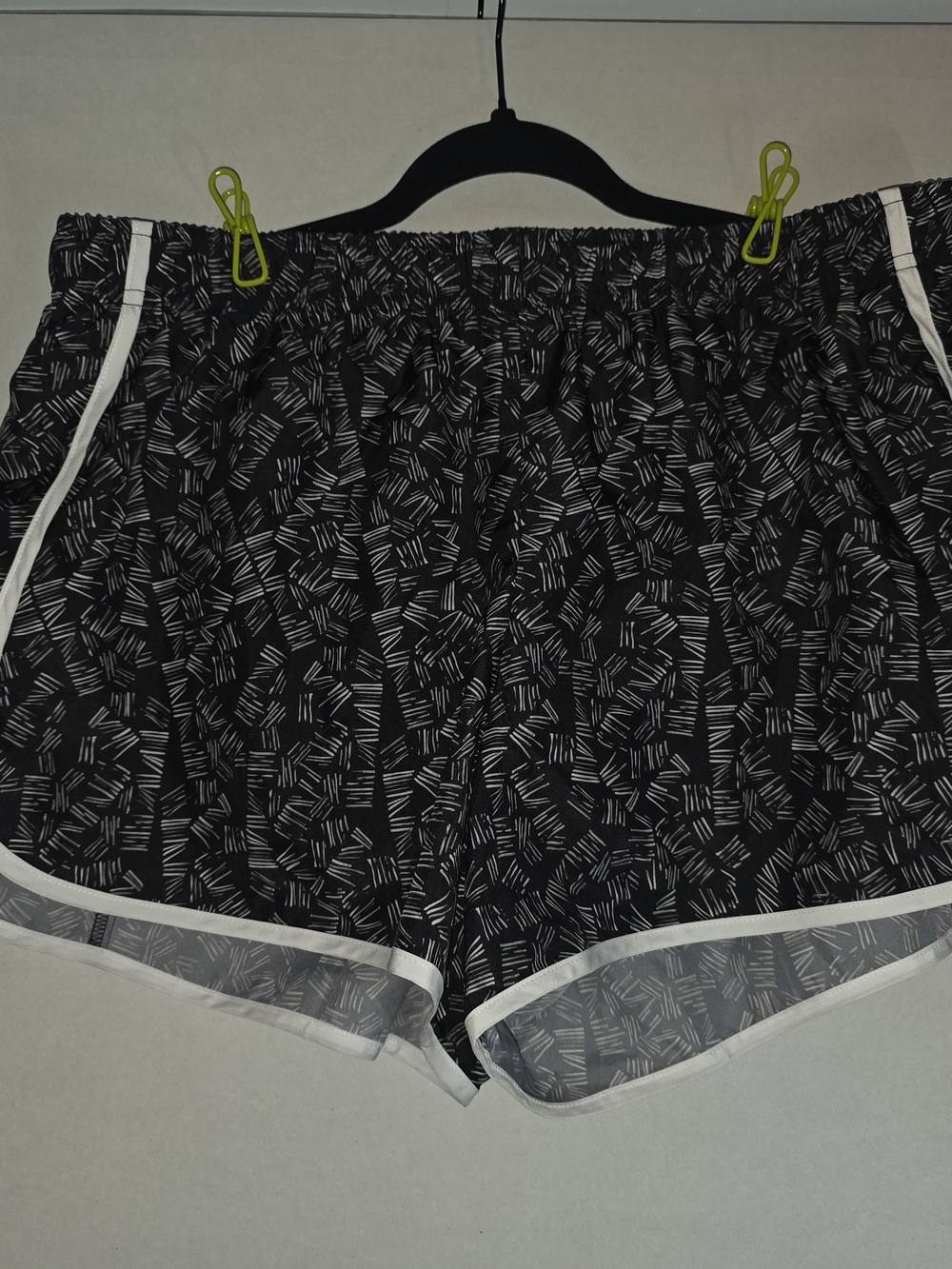 Xersion Black Printed Athletic Shorts with White Trim